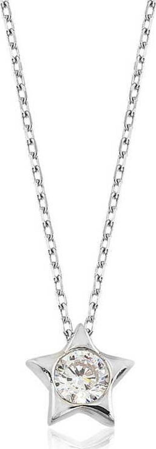 925 Ayar Gümüş Tek Taş Yıldız Kadın Gümüş Kolye