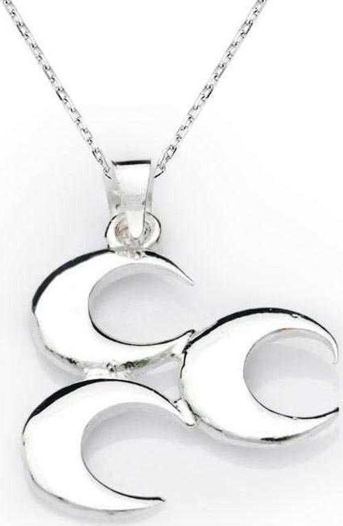 925 Ayar Gümüş Üç Hilal Kadın Gümüş Kolye