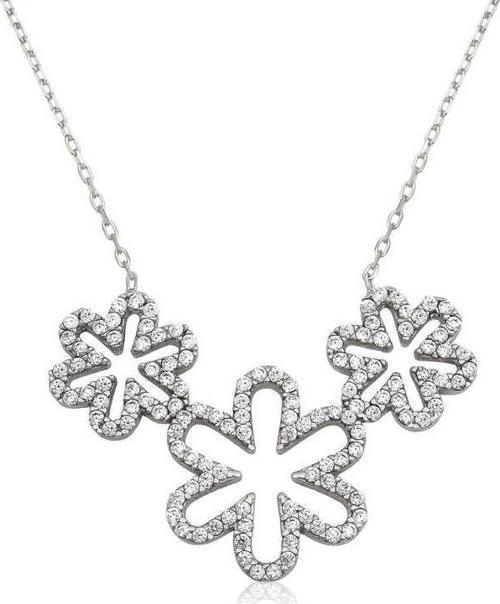 925 Ayar Gümüş Üçlü Papatya Kadın Gümüş Kolye