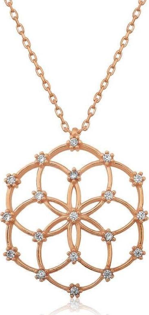 925 Ayar Gümüş Yaşam Çiçeği Kadın Gümüş Kolye