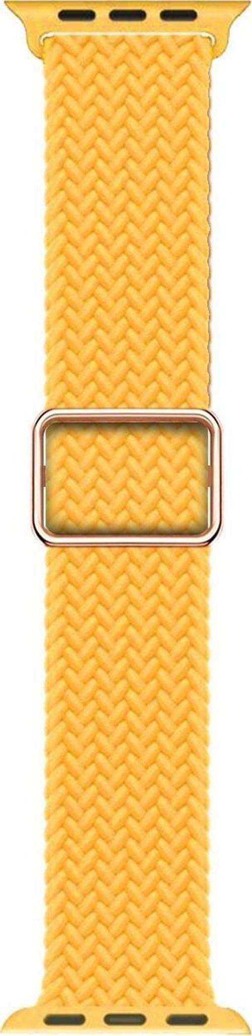 Apple Watch SE 2022 44mm Kordon Braided Loop Band Sarı