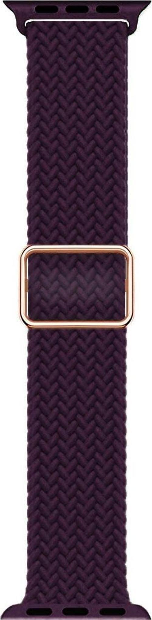 Apple Watch SE 44mm Kordon Braided Loop Band Bordo