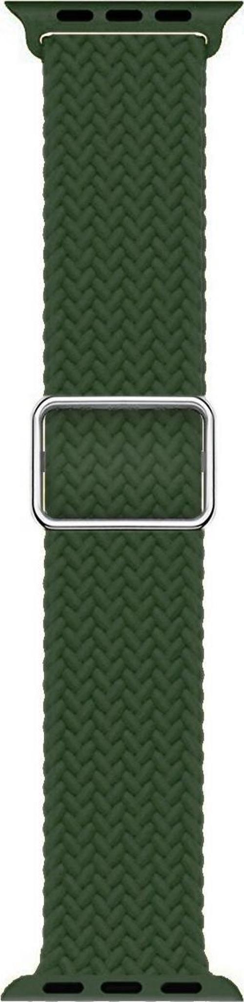Apple Watch Series 5 40mm Kordon Braided Loop Band Koyu Yeşil