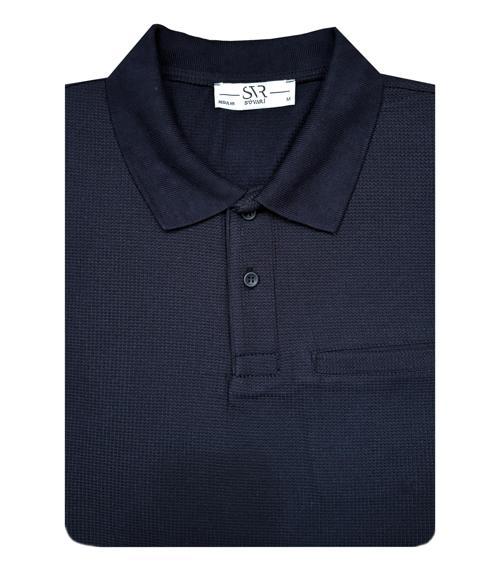 Rahat Kalıp Polo Yaka Melanjlı Cepli Uzun Kol Sweat