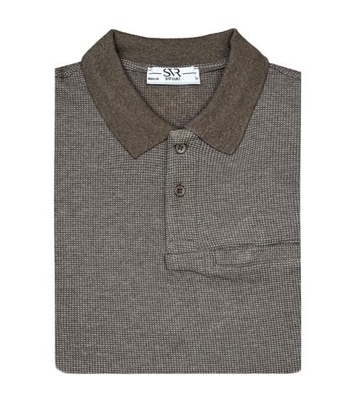 Rahat Kalıp Polo Yaka Melanjlı Cepli Uzun Kol Sweat