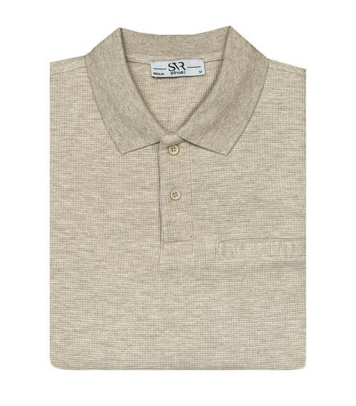 Rahat Kalıp Polo Yaka Melanjlı Cepli Uzun Kol Sweat