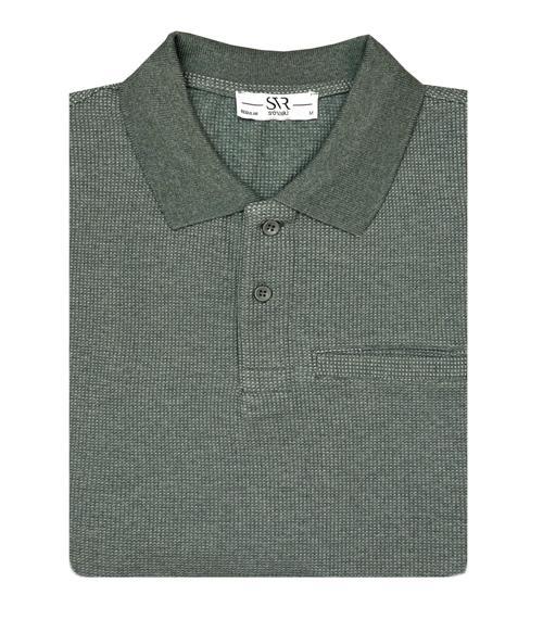 Rahat Kalıp Polo Yaka Melanjlı Cepli Uzun Kol Sweat