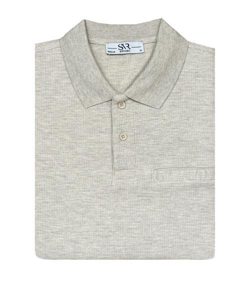 Rahat Kalıp Polo Yaka Melanjlı Cepli Uzun Kol Sweat