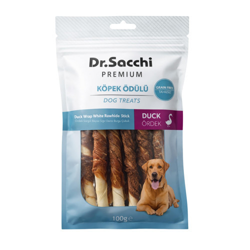 Premium Ördek Sargılı Beyaz Sığır Derisi Burgu Çubuk Tahılsız Köpek Ödülü 5" 9-11 Gr 10'lu