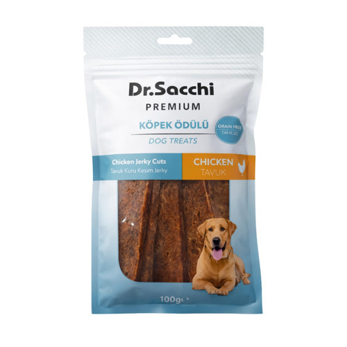 Premium Tavuk Kuru Kesim Jerky Tahılsız Köpek Ödülü 100 Gr