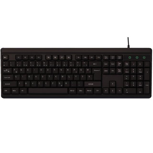 Everest Kb-741F Siyah/Gri 2Mt Bakır Kablolu Multimedıa Usb Tamamen Türkçe F Klavye