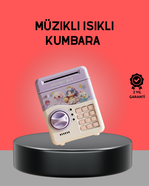 Çocuklar İçin Elektronik Şifreli Para Biriktirme Kumbarası Mor