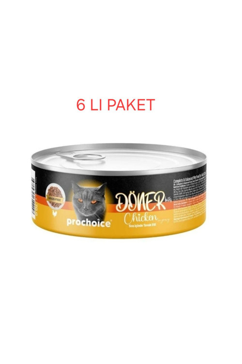 Döner Bites Sos İçinde Tavuk Etli Yetişkin Kedi Konservesi 70gr- 6 Lı Paket