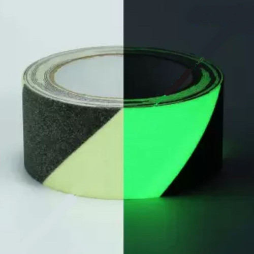 Fosforlu Kaydırmaz Bant 50mmx25mt Çapraz Yeşil Fosforlu Merdiven Bandı 50mm