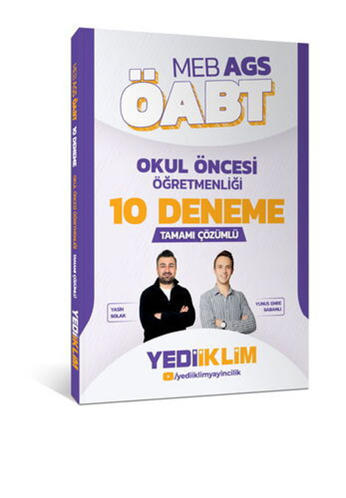 Yediiklim MEB AGS ÖABT Okul Öncesi Öğretmenliği Tamamı Çözümlü 10 Deneme Yediiklim Yayınları