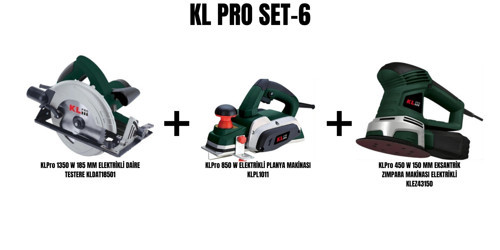 Set-6 (1350 W 185 MM ELEKTRİKLİ DAİRE TESTERE+850 W PLANYA MAKİNASI+450 W 150 MM EKSANTRİK ZIMPARA MAKİNASI)