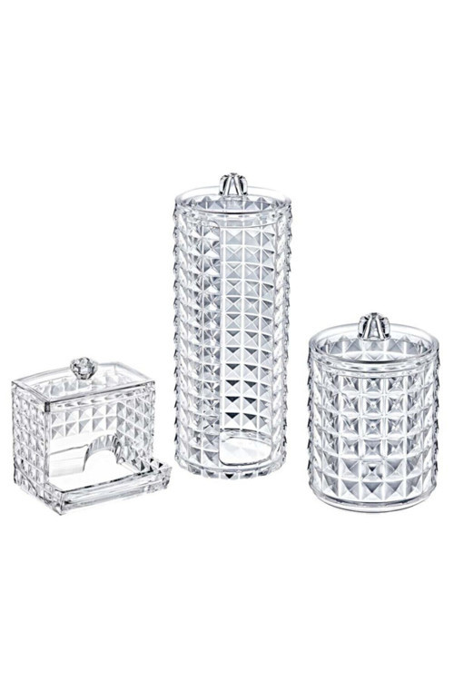 Diamond 3’lü Organizer Set – Kapaklı Şık Banyo ve Makyaj Düzenleyici