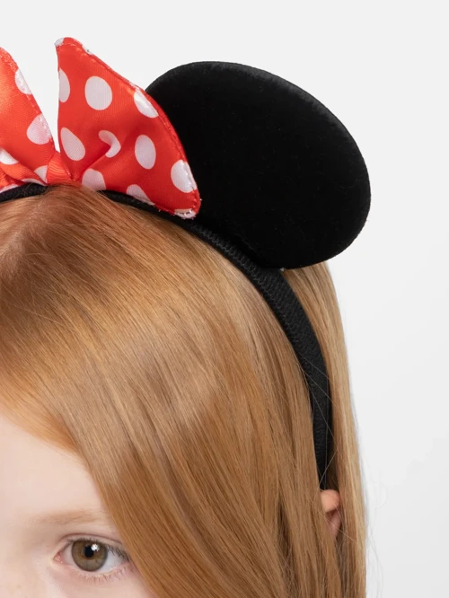 Kırmızı Fiyonklu Minnie Mouse Taç Fare Tacı Kafa Bandı
