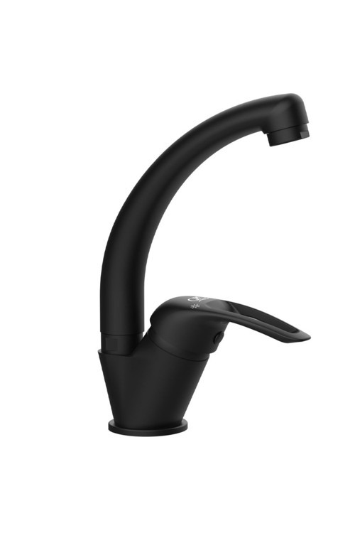 Mtl120-S Adrio Tek Gövde Lavabo Bataryası Siyah