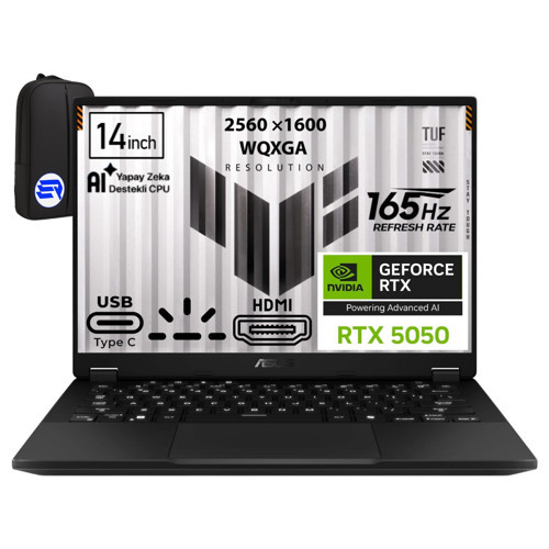 Tuf Gaming A14 FA401UH-RG025 Ryzen 7 260 16GB 512GB SSD RTX5050 14 '' Wqxga 165Hz Windows 11 Pro + Elektropasaj Çan
