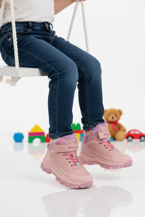 Pembe Kürklü Kaymaz Cırtlı Kız Çocuk Bot 2082 P