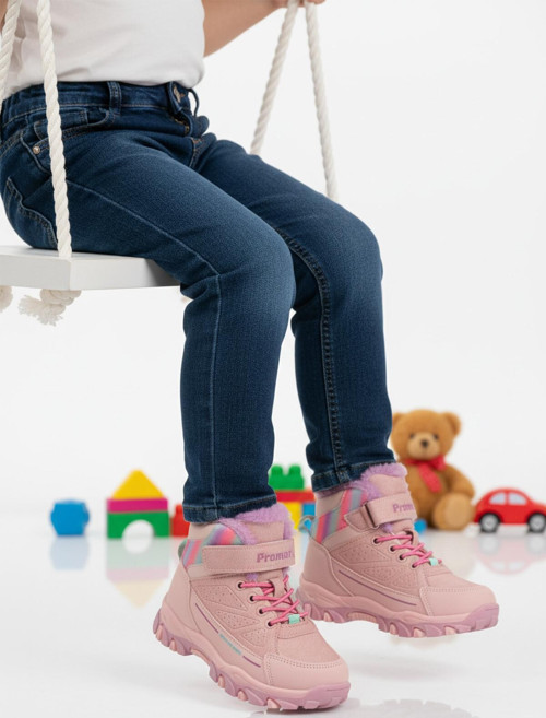 Pembe Kürklü Kaymaz Cırtlı Kız Çocuk Bot 2082 P