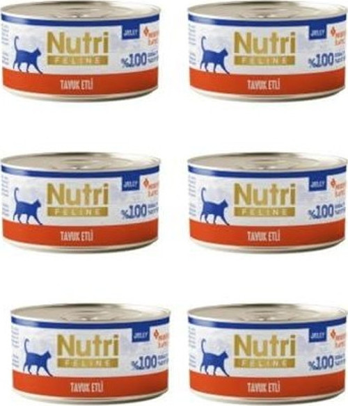 6'lı Avantaj Paketi: Nutri Feline Tahılsız Tavuklu & Jöleli Kedi Konservesi (70 Gr x 6)