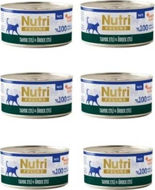 Tahılsız Tavuk Etli ve Ördekli Pate Kedi Konservesi 70 Gr x 6 Adet - Doğal Ezme Yaş Mama