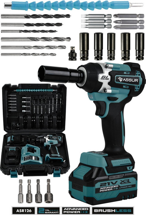 Pro 21V Çift Akülü Kömürsüz 450NM Somun Sıkma Sökme