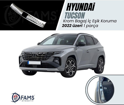 Hyundai Tucson Krom Bagaj İç Eşik Koruma 2022 üzeri P.Çelik (Parlak)