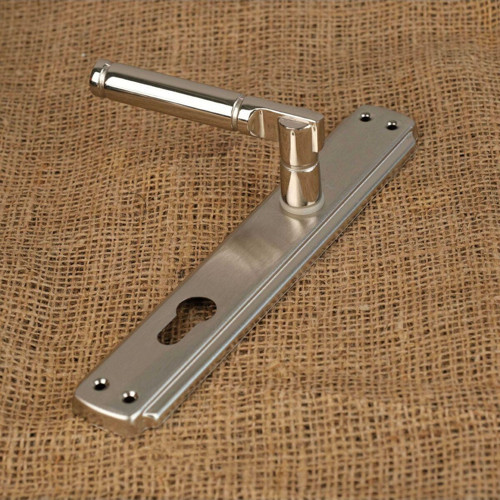 Can Aynalı Nikel Saten Çelik Kapı Kolu Sol Basar Tek Yön