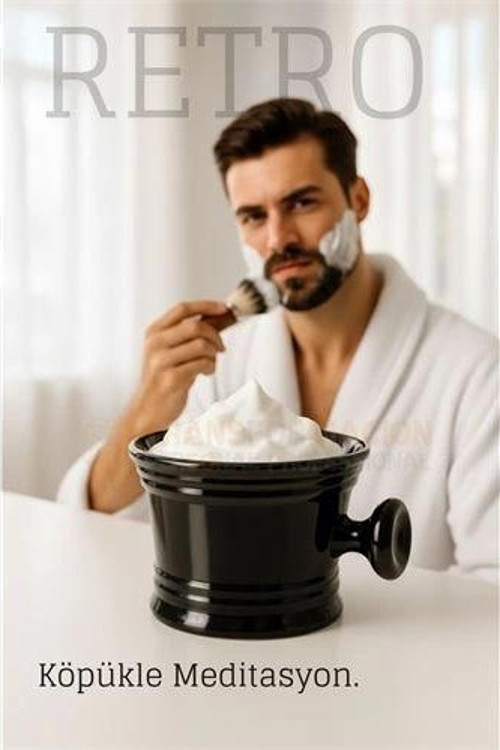 Retro Tıraş Tası Siyah