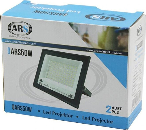 2PCS 50W LED PROJEKTÖR 15X11.5CM AYDINLATMA AÇISI: 120 DERECE 50.000 SAAT ÖMÜR MODEL-ARS50W (5047)