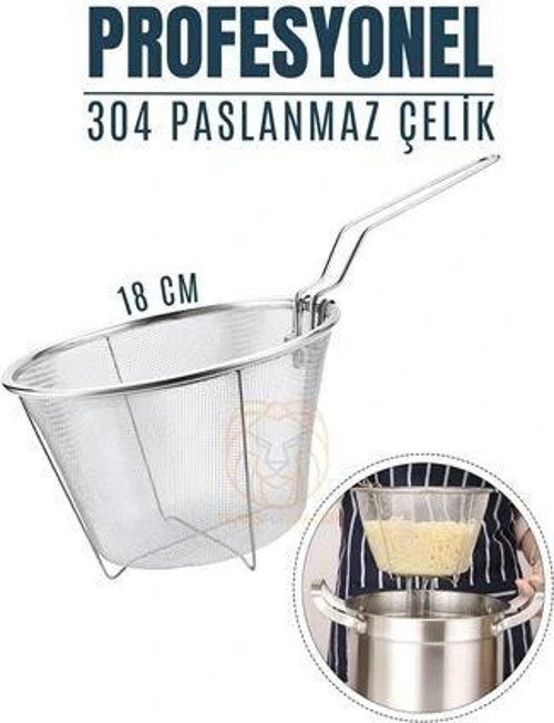 Kızartma Süzgeci Patates Kızartma Filtresi 304 Paslanmaz Çelik Mink Design