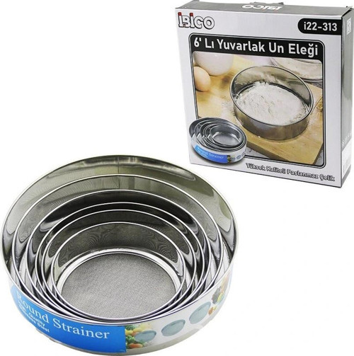RAUND STRAİNER 6PCS METAL UN ELEK SETİ 15-17.5-19-20.5-24-27CM (5047)
