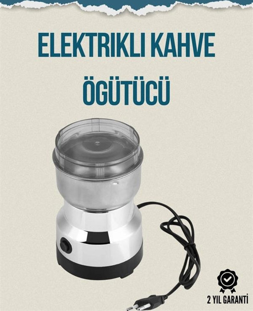 Kompakt Elektrikli Kahve ve Baharat Öğütücü | 14500 Devir, Şeffaf Kapaklı, Hediye İçin İdeal