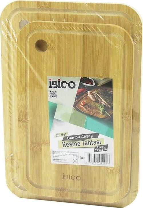 2PCS SETOVAL KENARLI - YUVARLAK DELİKLİ AHŞAP BAMBU KESİM PANOSU - KESME TAHTASI 18X28X1CM--22X32X1C