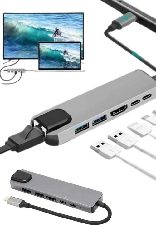 Usb Type-c Hub Dönüştürücü Çevirici Çoklayıcı Macbook Çevirici 8 Portlu