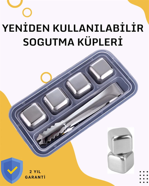 Paslanmaz Metal Buz Küpleri-Çok Amaçlı Kullanıma Uygun
