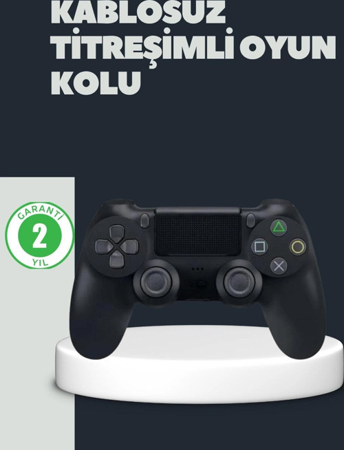 Kablosuz Titreşimli Oyun Kolu – PS4 Uyumlu Ergonomik Tasarım ve Uzun Pil Ömrü
