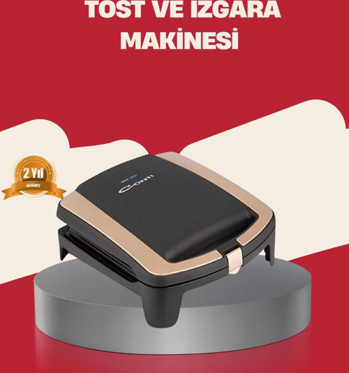 Tost Makinesi Yapışmaz Plaka 1500 Watt Güçlü Performans