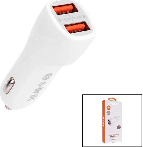 S-LİNK IP-805 DUAL USB 2XUSB OTO - ARAÇ ÇAKMAKLIK ŞARJ BAŞLIK 2.4 A (5047)
