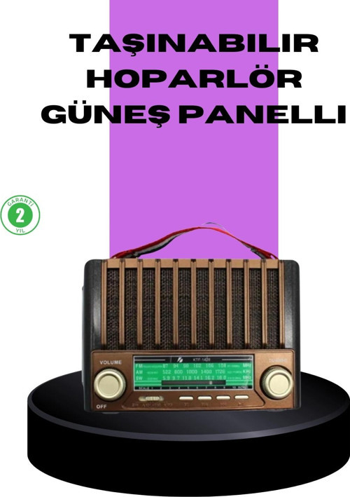 Güneş Enerjili Taşınabilir Radyo ve Bluetooth Hoparlör Çok Fonksiyonlu