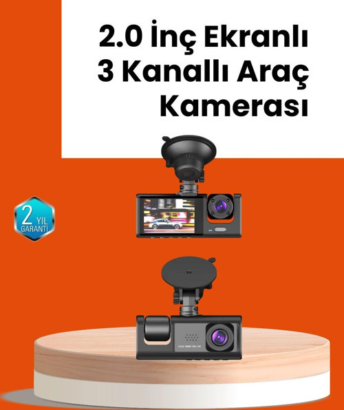 Full HD Araç Kamerası Çift Yönlü Kayıt ve Darbe Sensörü