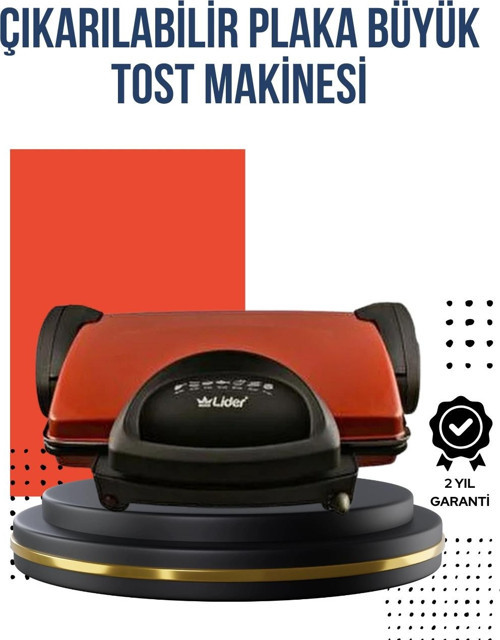 Kompakt Izgara ve Tost Makinesi – Çıkarılabilir Plaka, Döküm Gövde
