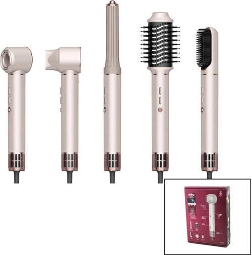 ROSE GOLD AİR BRUSH 5İN1=BUKLE-HACİMLE-DÜZLEŞTİR-2-FIRÇA SAÇ KURUTMA - ŞEKİL MAKİNESİ 1300W3-KDM.HIZ