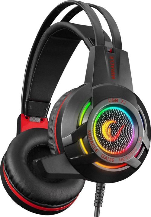 Miracle-X4 Siyah RGB LED 7.1 Mikrofonlu Oyuncu Kulaklığı