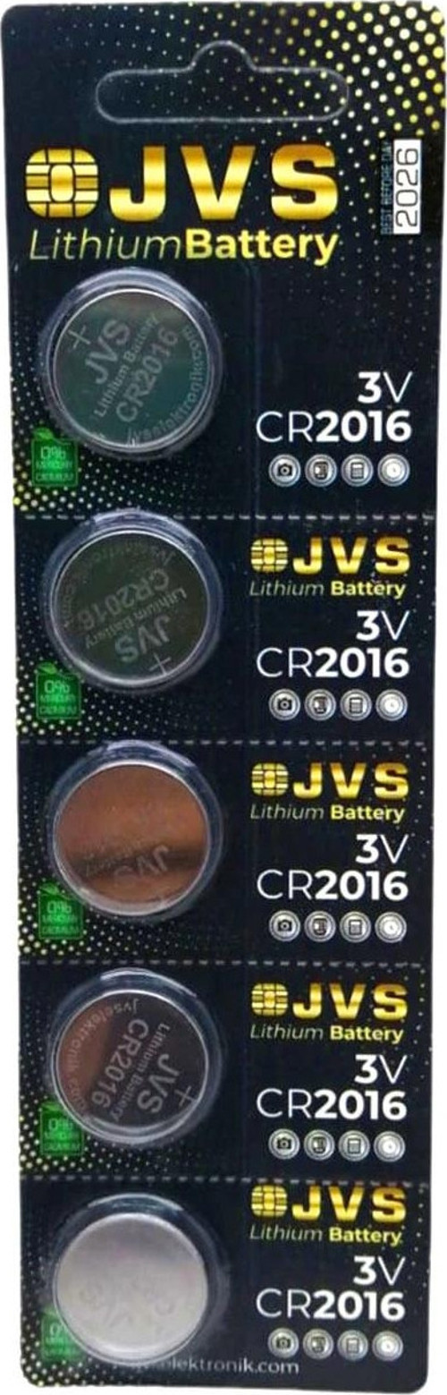 JVS CR2016 3V PARA PİLİ 5Lİ KART (5047)