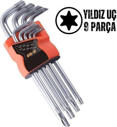 Yıldız Torx Combination 9 Parça Alyan Seti