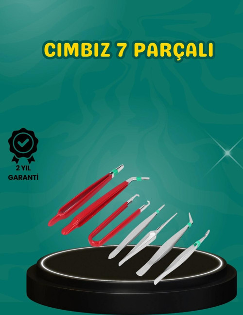Antistatik 7’li Hassas Cımbız Takımı Manyetik Olmayan Uçlu